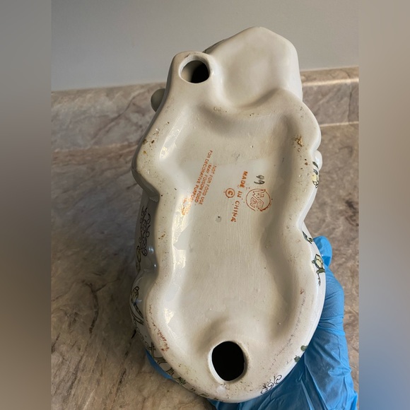 Vintage WBI Chinese Floral Ceramic Figurine Hand-Painted Sleeping Cat Oriental - Picture 10 of 10